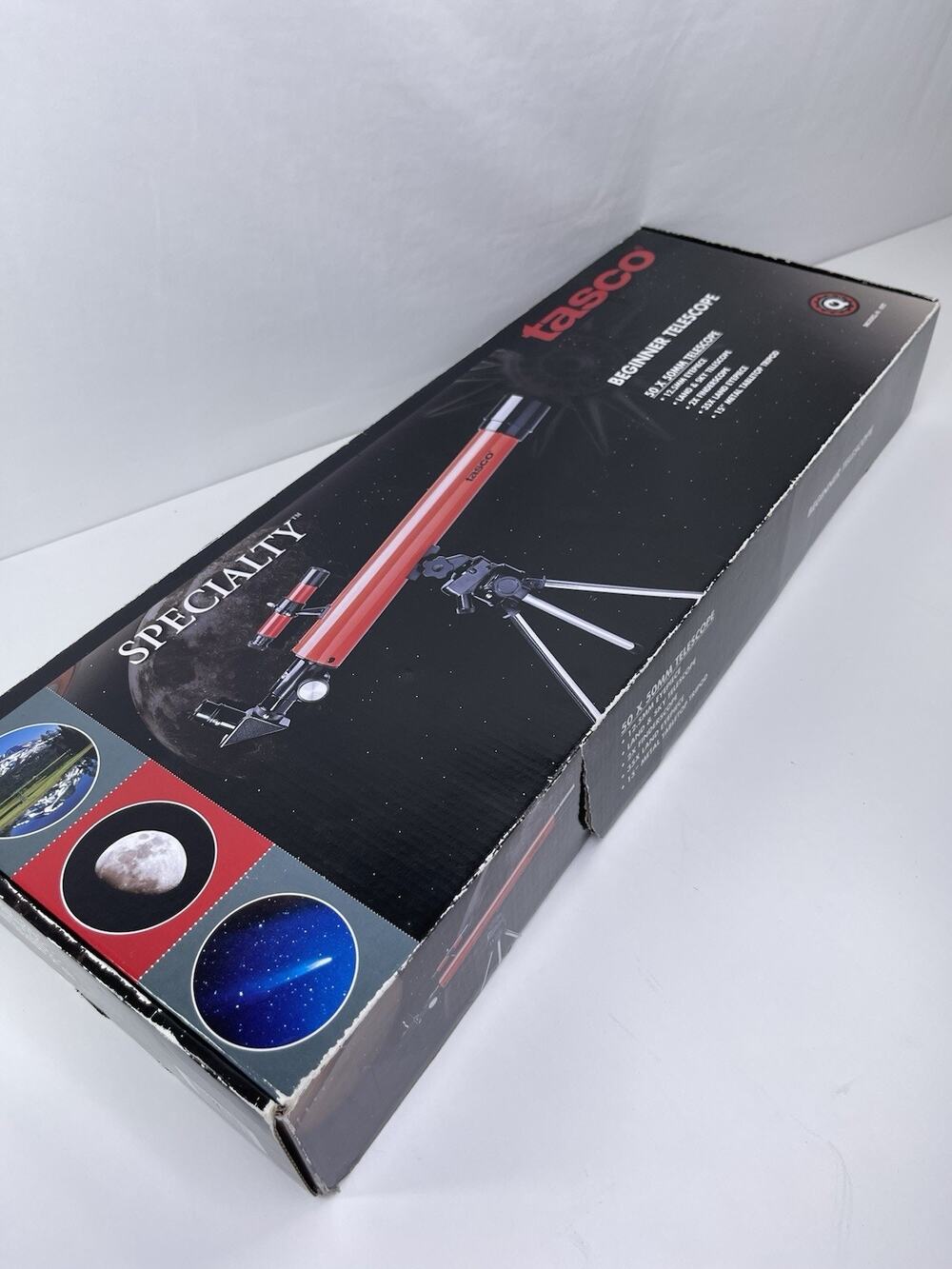 Tasco Specialty 45T Beginner Telescope 50 x 50mm Land & Sky Tabletop Tripod Red